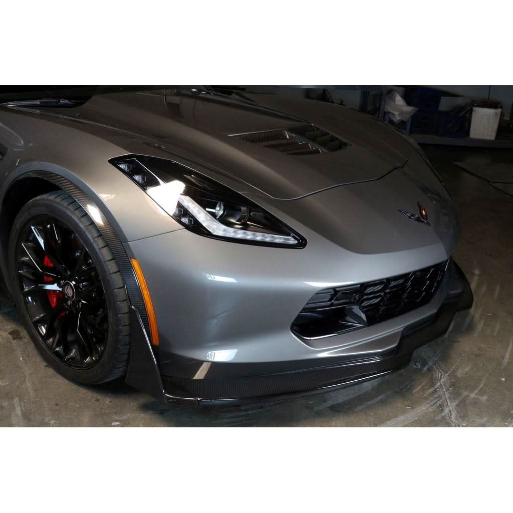 Chevrolet Corvette C7 Z06 Carbon Fiber Front Bumper Canards and Spats