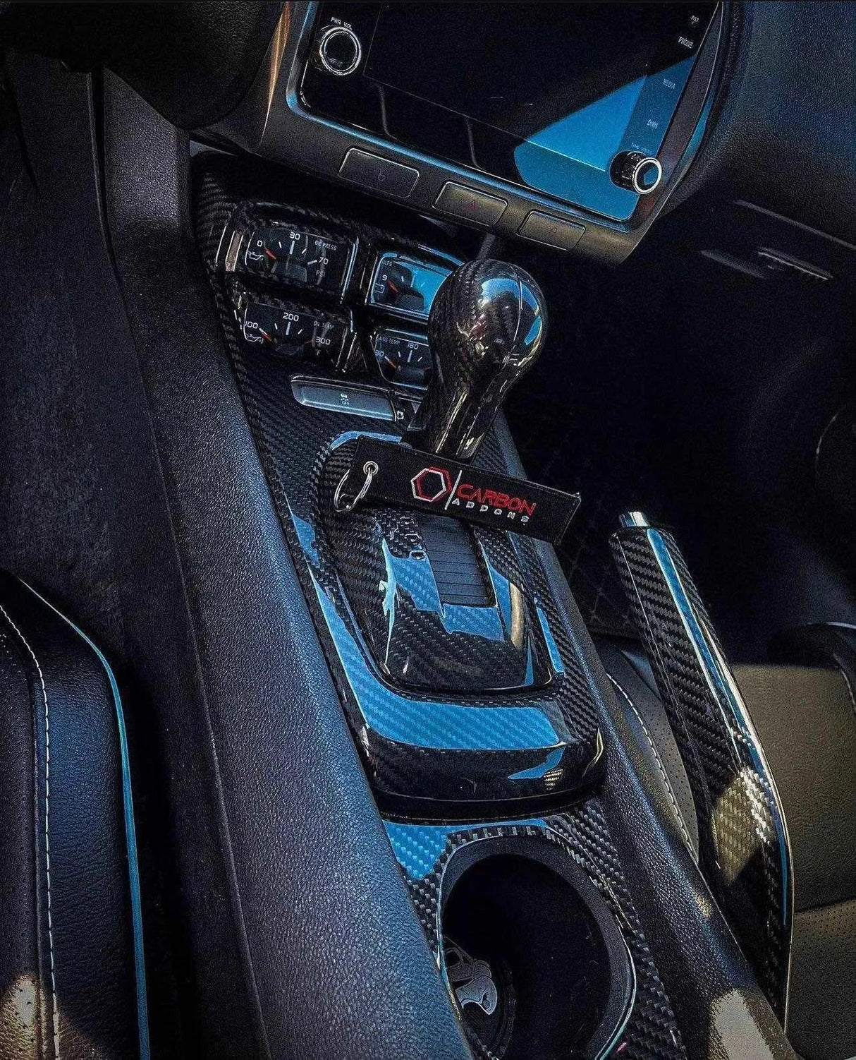 Interior Carbon Fiber Center Console Cover for 2010-2015 Chevy Camaro