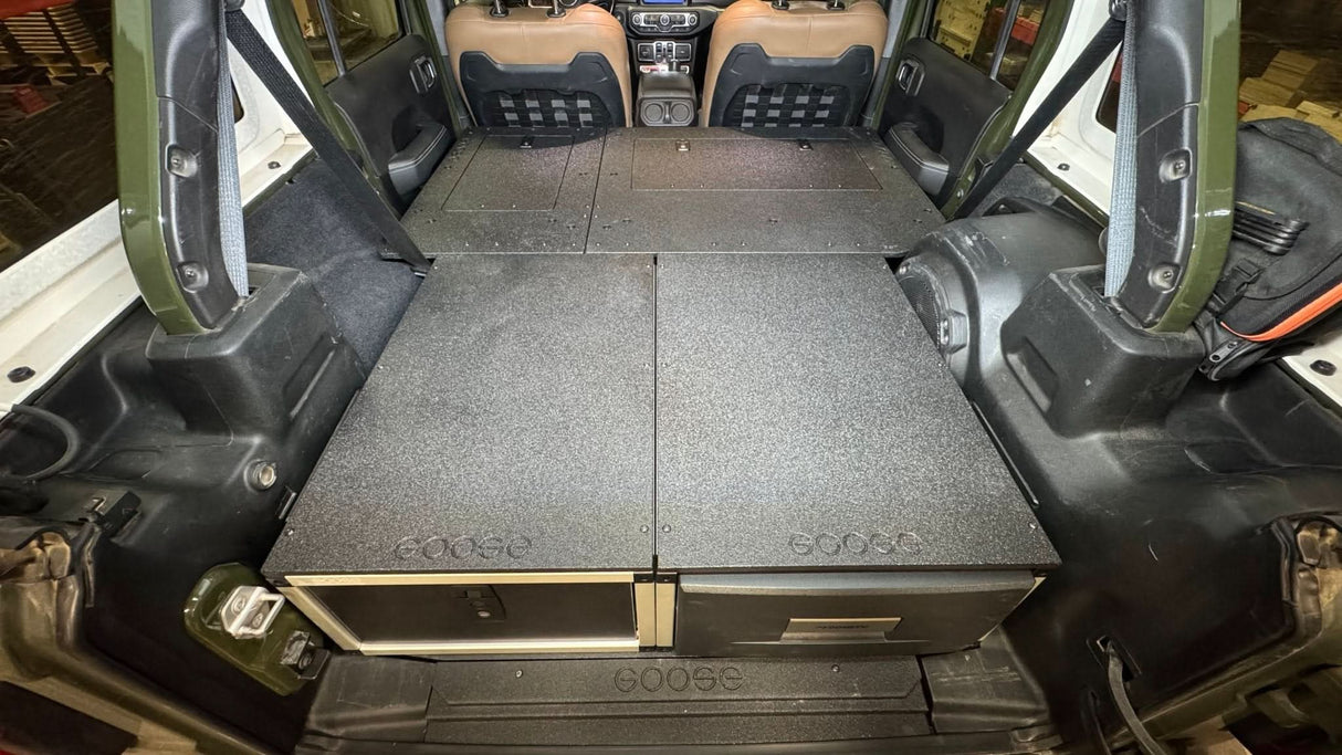Jeep Wrangler 2018-2023 JLU 4 Door - Second Row Seat Delete Plate System - 8" or 10" Module Based
