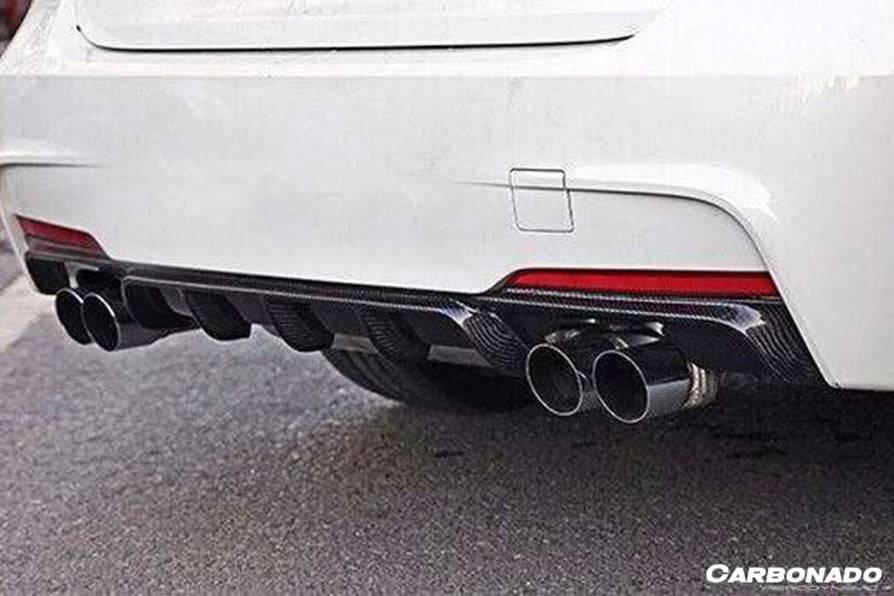 2013-2019 BMW 3 Series F30 F35 MP Style Carbon Fiber Qual Exhaust Rear Lip (For M-Tech Only)