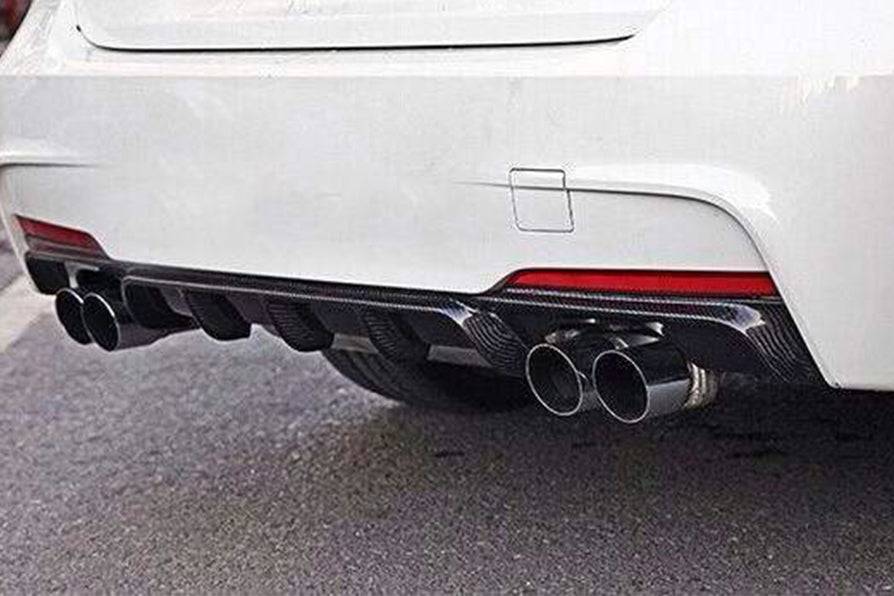 2013-2019 BMW 3 Series F30 F35 MP Style Carbon Fiber Qual Exhaust Rear Lip (For M-Tech Only)