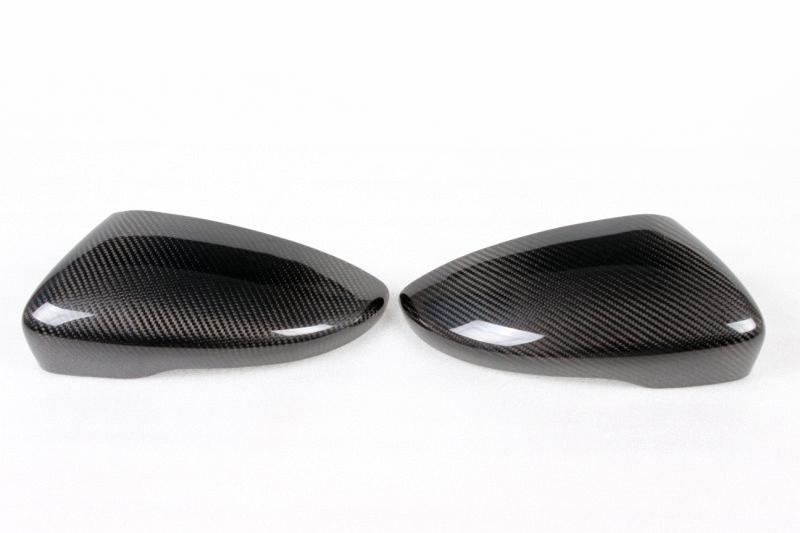 VW Scirocco Carbon Fiber Mirror Covers – Gloss Black Caps (2013–2016)
