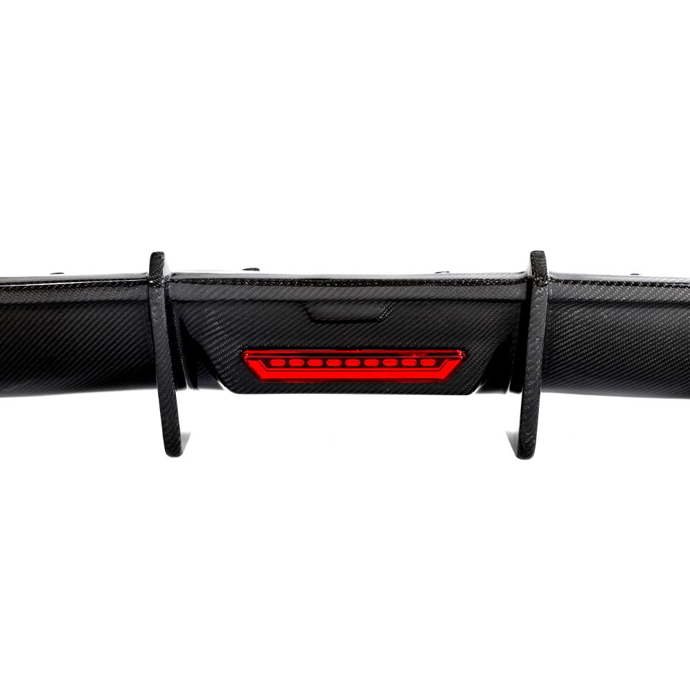 Audi A4 B9 Sedan Carbon Fiber Gloss Black Rear Bumper Diffuser 2018 - 2019