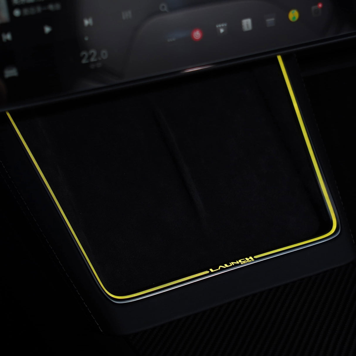 Laser-Carved Ambient Light for Model Y Juniper Wireless Charging Port | TESERY