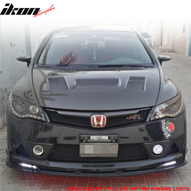 Fits 06-11 Civic Mugen RR Front Bumper + Bumper Lip Spoiler + LED DRL