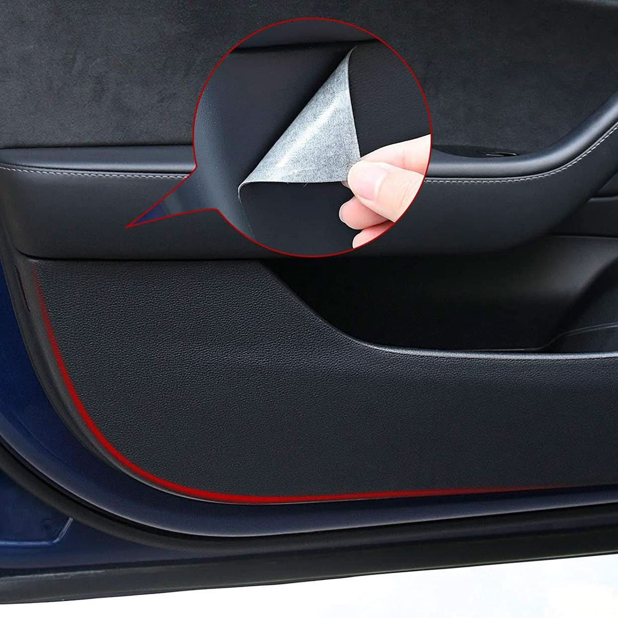 Leather Door Protector Anti-Kick Mat for Tesla Model Y 2020-2025.03