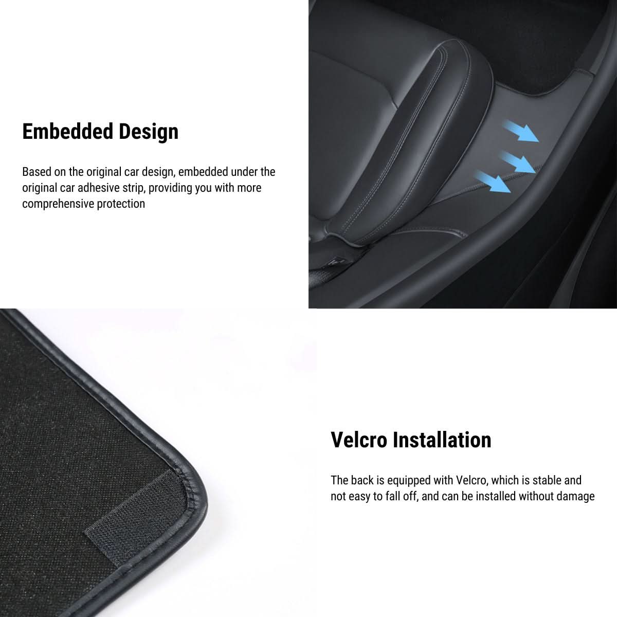 Leather Rear Door Sill Protector for Tesla Model Y 2020-2025.03