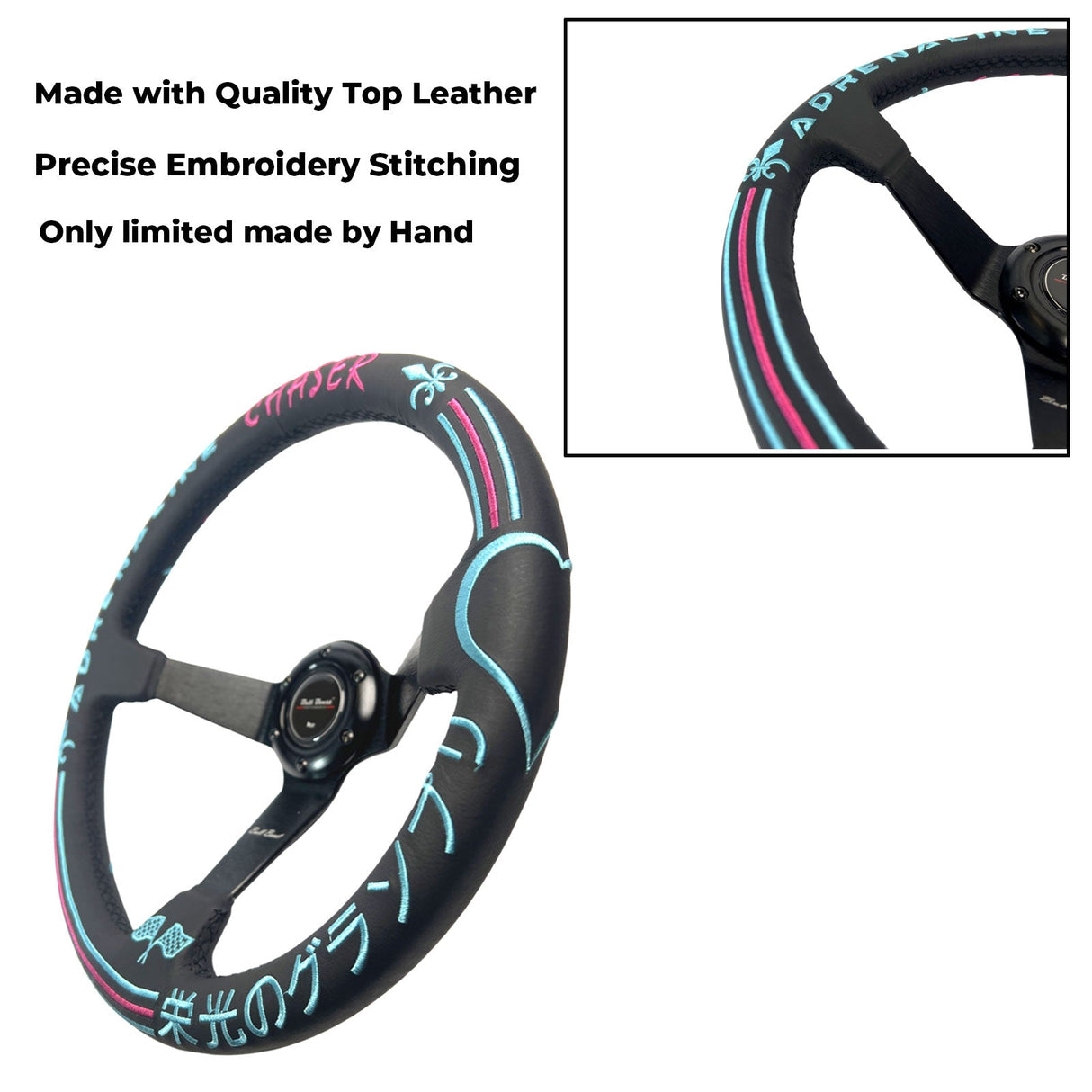 Leather 350mm Steering Wheel Quick Release Short HUB Adapter For Nissan 350Z 370Z G35 G37 Sentra