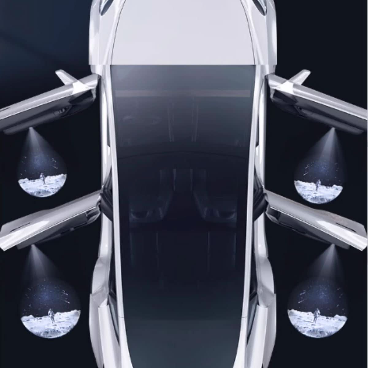 LED Courtesy Door Projector Puddle Lights for Tesla Model 3 / Y