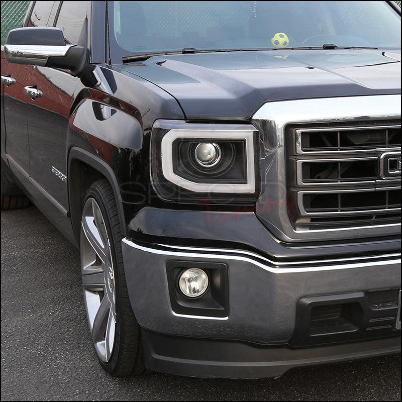 Spec-D Projector Headlights GMC Sierra 1500 (14-15) 2500/3500 (15-17) LED DRL - Black or Chrome