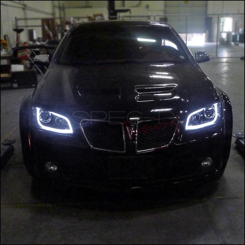 Spec-D Projector Headlights Pontiac G8 (08-09) LED DRL Strip - Black or Chrome