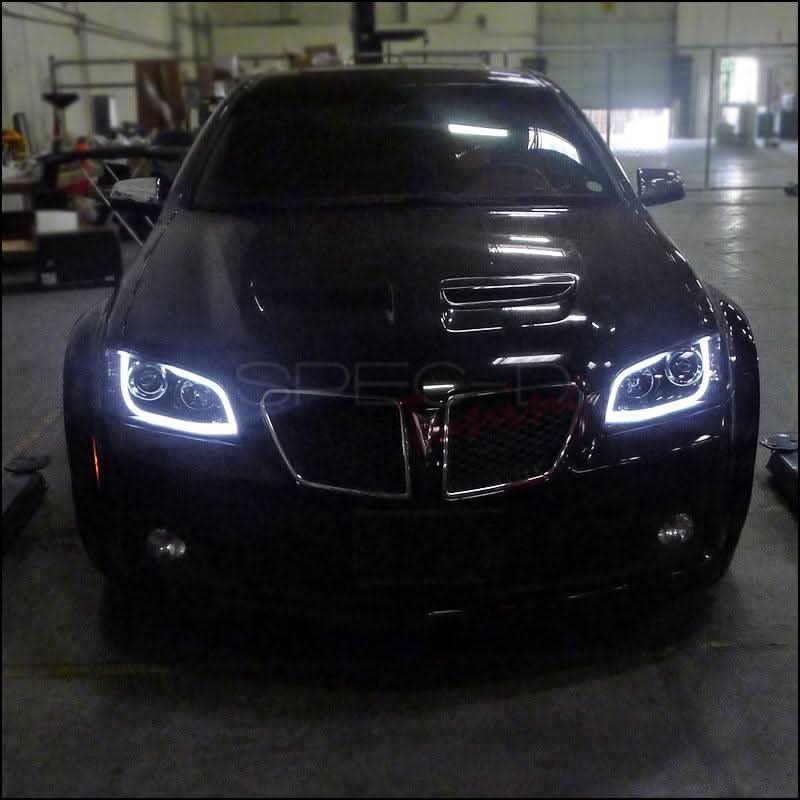 Spec-D Projector Headlights Pontiac G8 (08-09) LED DRL Strip - Black or Chrome