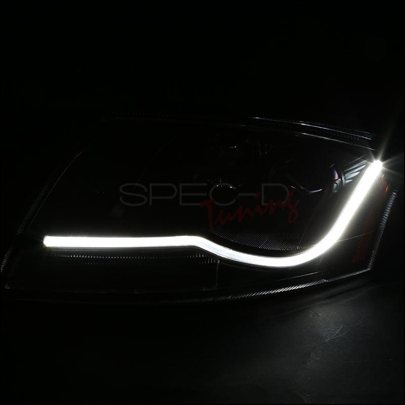 Spec-D Projector Headlights Audi TT (99-06) LED Strip - Black / Smoke / Chrome