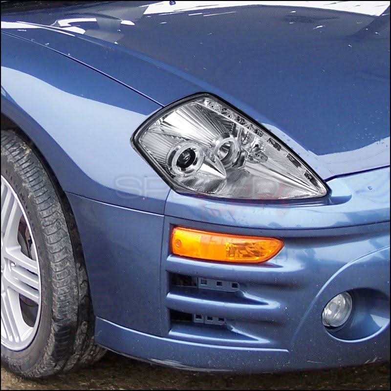 Spec-D Projector Headlights Mitsubishi Eclipse (2000-2005) LED Halo Black or Chrome