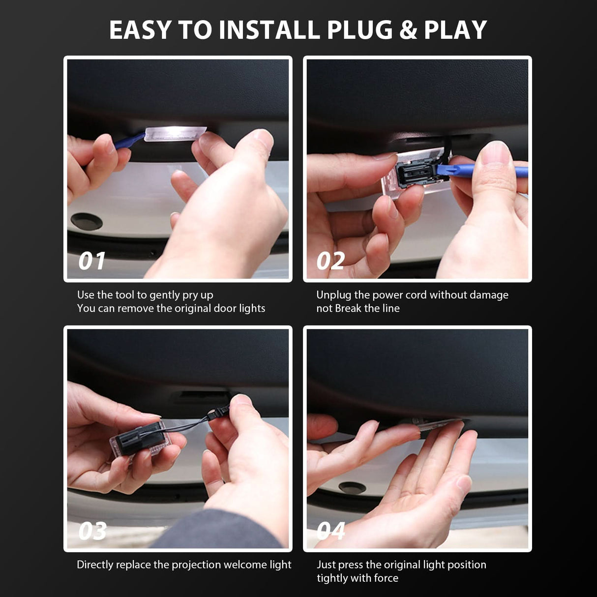 LED Logo Tesla Puddle Lights for Model 3/Y/S/X | TESERY