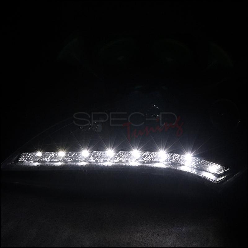 Spec-D Projector Headlights Hyundai Genesis Coupe (2010-2012) LED Bar - Black / Smoke / Chrome