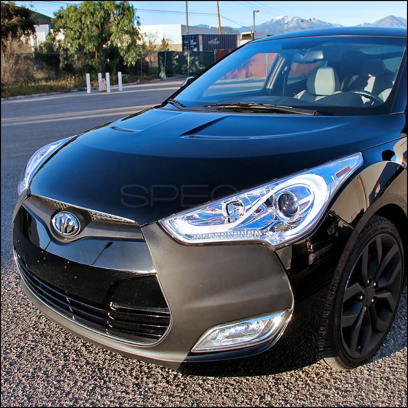 Spec-D Projector Headlights Hyundai Veloster (2012-2017) LED Sequential - Black or Chrome