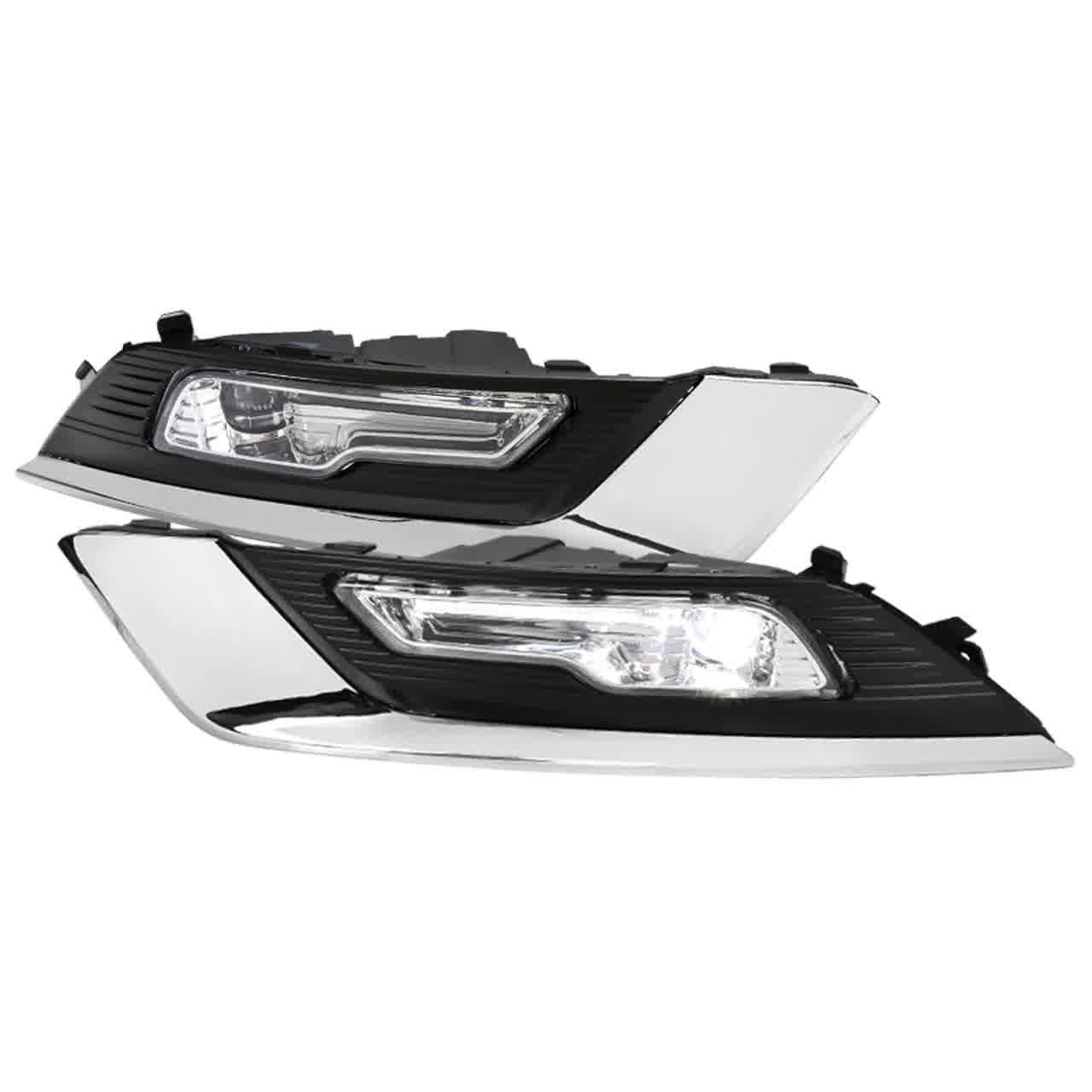 Spec-D OEM Fog Lights Ford Fusion (2017-2018) Chrome Housing - Clear Lens