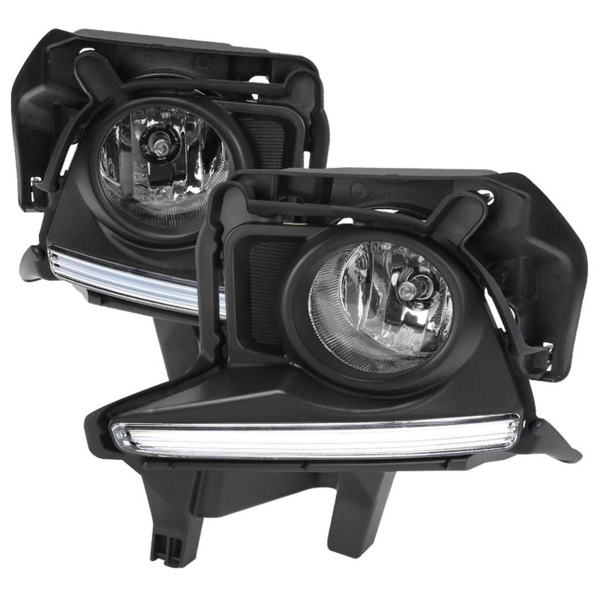 Spec-D OEM Fog Lights Toyota Highlander (14-16) Chrome Housing / Clear Lens - w/ or w/o LED Light Strip