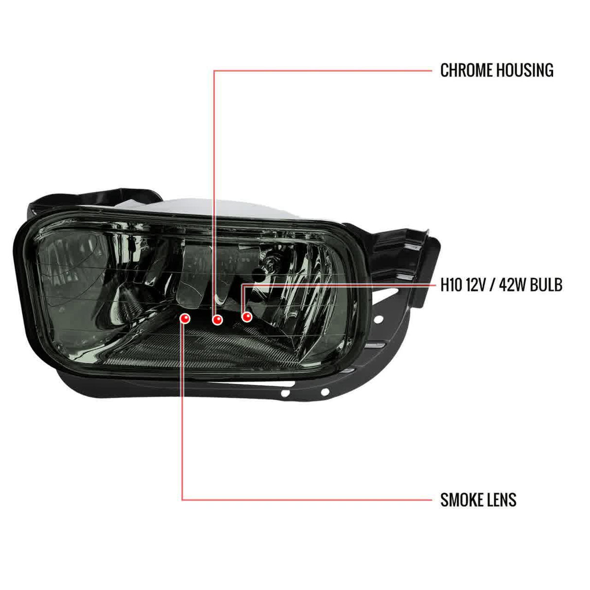 Spec-D OEM Fog Lights Dodge RAM 1500 (09-12) 2500/3500 (10-18) Chrome Housing - Smoked or Clear Lens