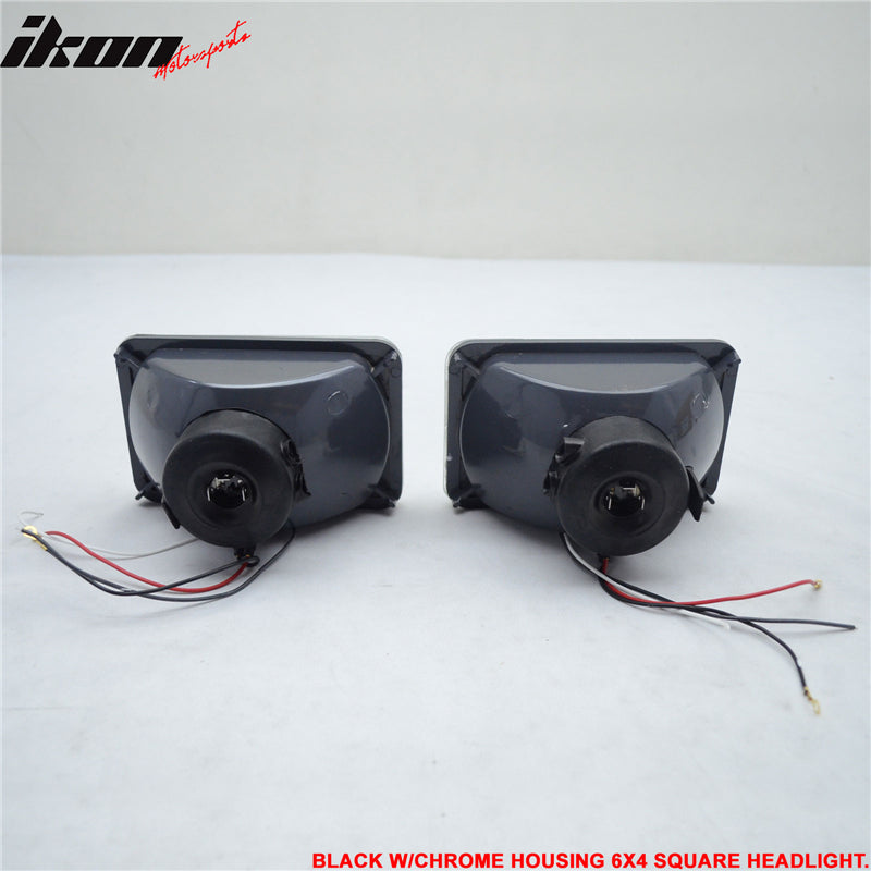 Universal 4X6 Square H4 Headlight Lamp With Halogen Bulb Clear Lens