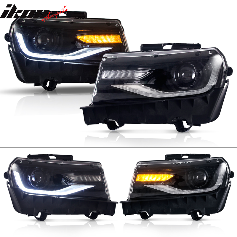 2014-2015 Chevy Camaro 6th Gen Style DRL LED Headlights with 20 Colors