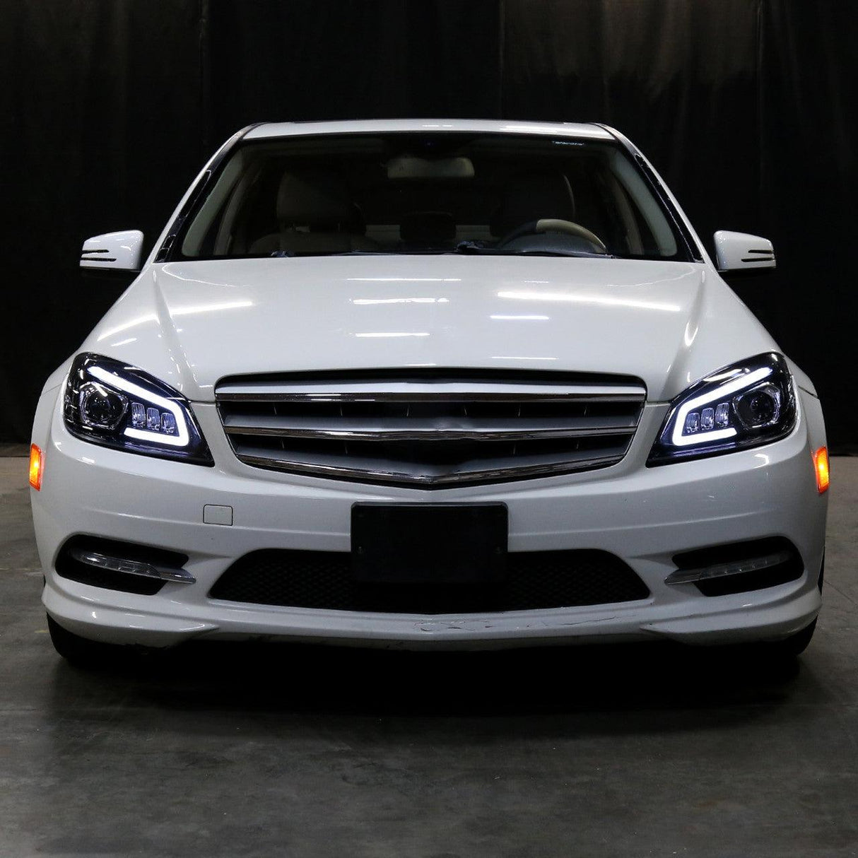 Mercedes C250 C300 C350 W204 Switchback Sequential Full LED Projector Headlights (2008-2014) - K2 Industries