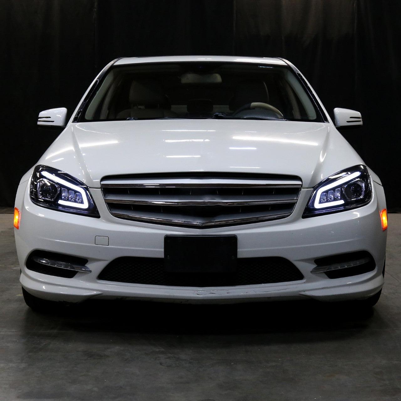 Mercedes C250 C300 C350 W204 Switchback Sequential Full LED Projector Headlights (2008-2014) - K2 Industries