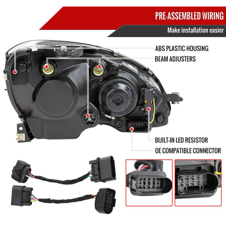 Mercedes C250 C300 C350 W204 Switchback Sequential Full LED Projector Headlights (2008-2014) - K2 Industries