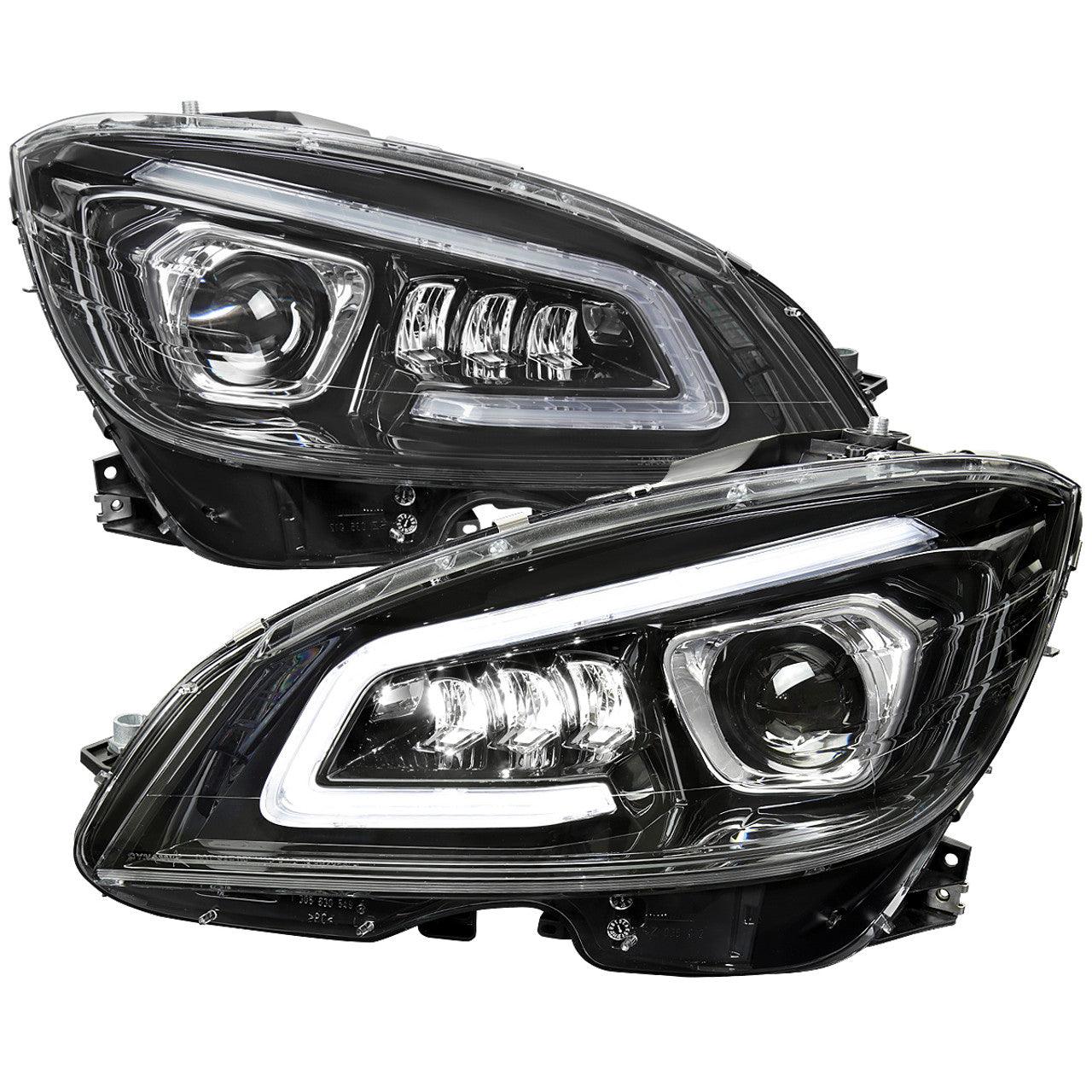 Mercedes C250 C300 C350 W204 Switchback Sequential Full LED Projector Headlights (2008-2014) - K2 Industries