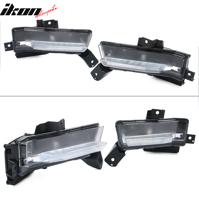 2016-2018 Chevy Camaro SS Black Housing Clear Lens Fog Lights Lamp ABS