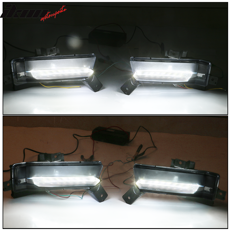 2016-2018 Chevy Camaro SS Black Housing Clear Lens Fog Lights Lamp ABS