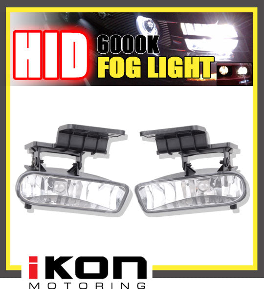 Fits 99-02 Chevyado Clear Lens Fog Light 00-06 Suburban Tahoe+Hid6000K