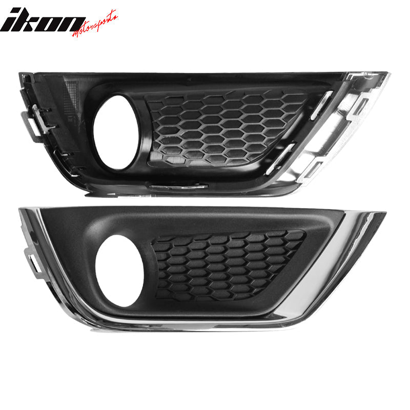 Fits 17-18 Jeep Compass Front Clear Glass Lens Black Cover Shell Pair