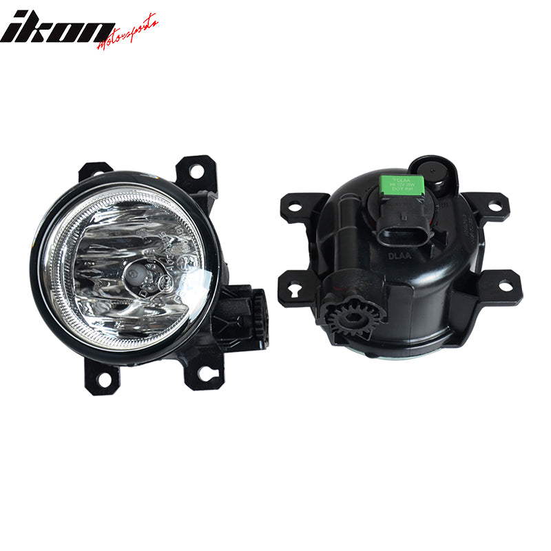 Fits 17-18 Jeep Compass Front Clear Glass Lens Black Cover Shell Pair