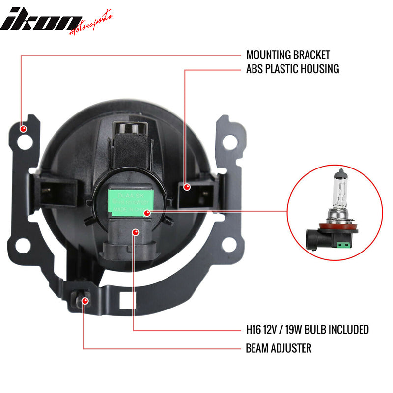 Fits 16-17 Mitsubishi Lancer Clear Daytime Running Light Fog Lights
