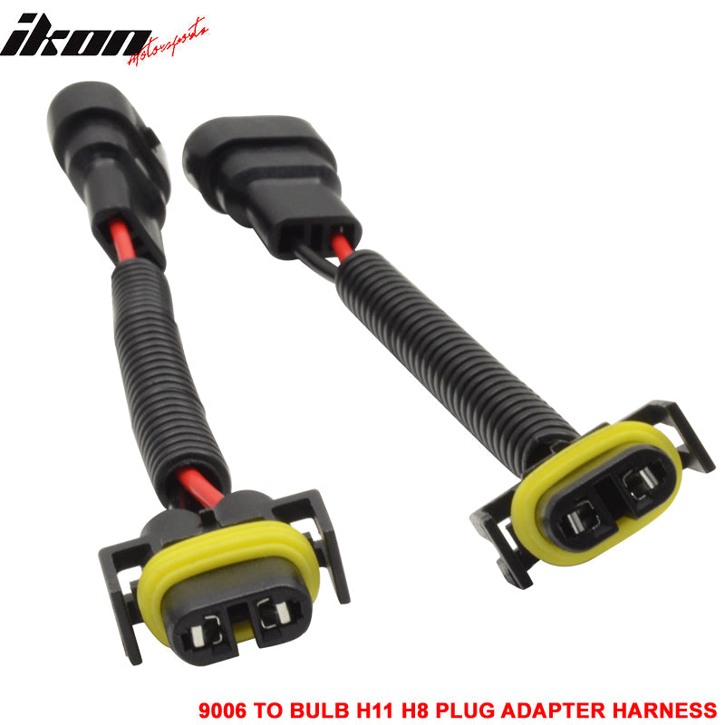 9006 Bulb To H11 H8 Headlight Fog Light Wiring Plug Adapter Harness