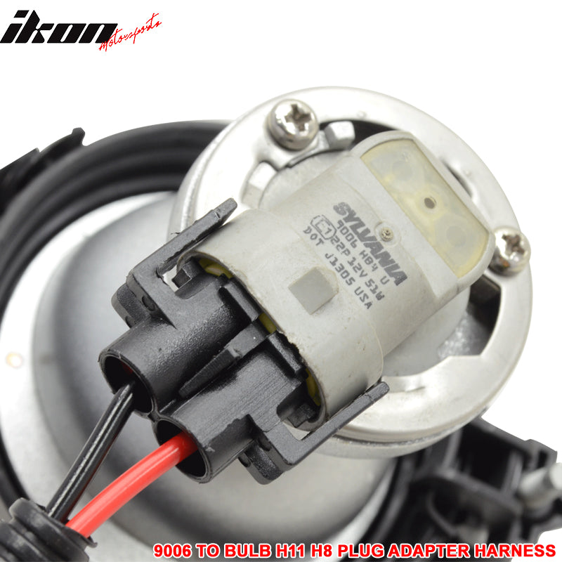 9006 Bulb To H11 H8 Headlight Fog Light Wiring Plug Adapter Harness