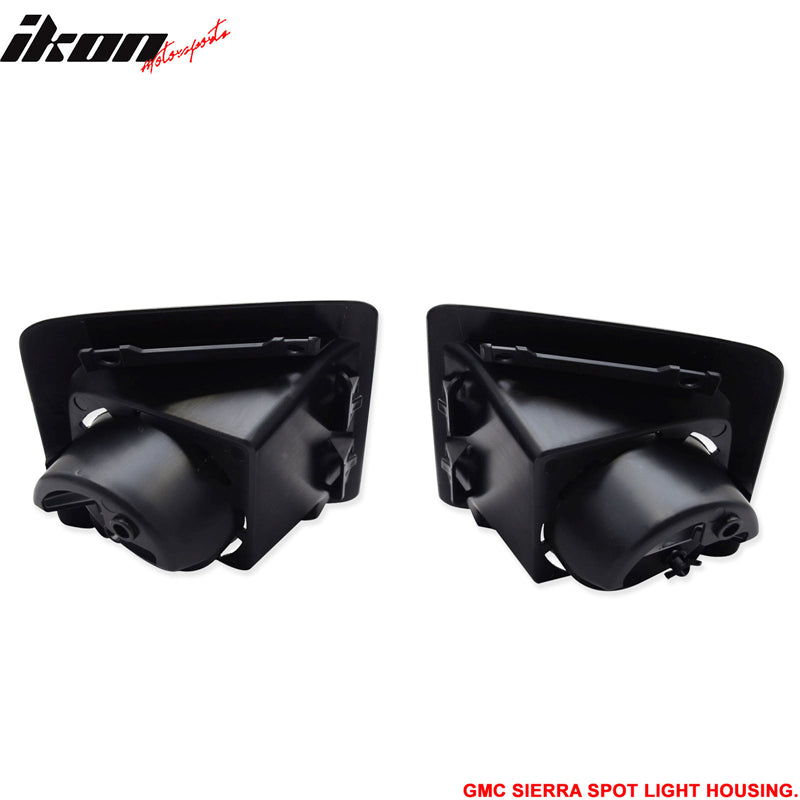 2014-2015 GMC Sierra OE Style Spotlights Fog Lights Covers Black ABS