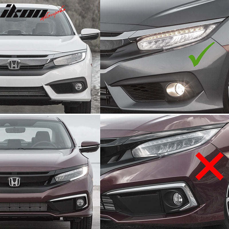 2016-2018 Honda Civic OE Style Carbon Fiber Hydro Dip Fog Lights Cover