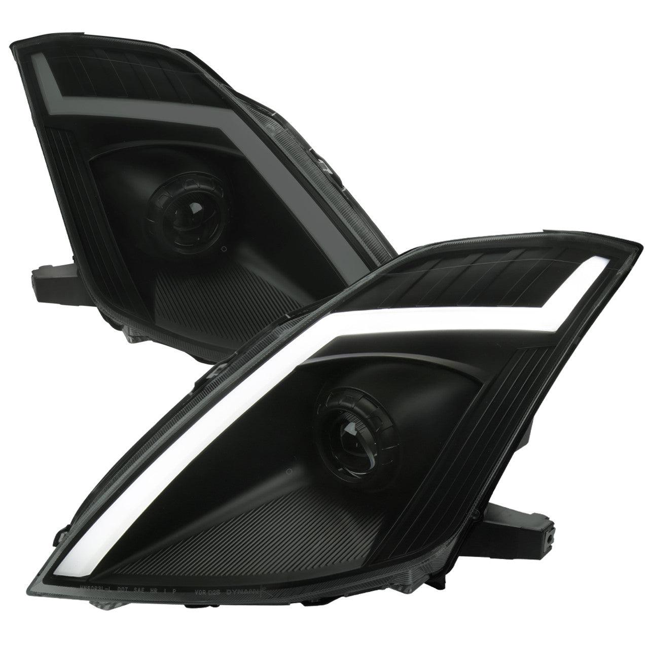 Nissan 350Z Switchback Sequential Animated LED Bar HID Projector Headlights (2003-2009) - K2 Industries