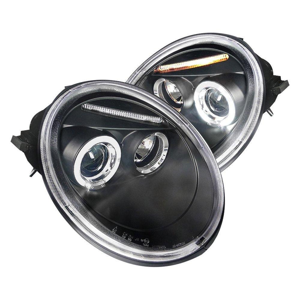Spec-D Projector Headlights VW Beetle (1998-2005) Halo LED - Black, Tinted or Chrome