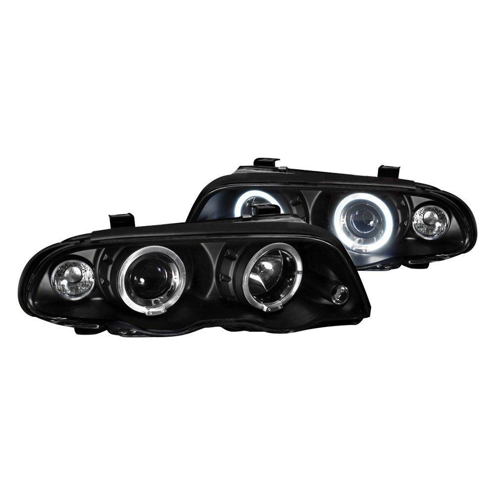 Spec-D Projector Headlights BMW 323i 325i 328i 330i E46 Sedan (99-01) Dual Halo LED - Black or Chrome