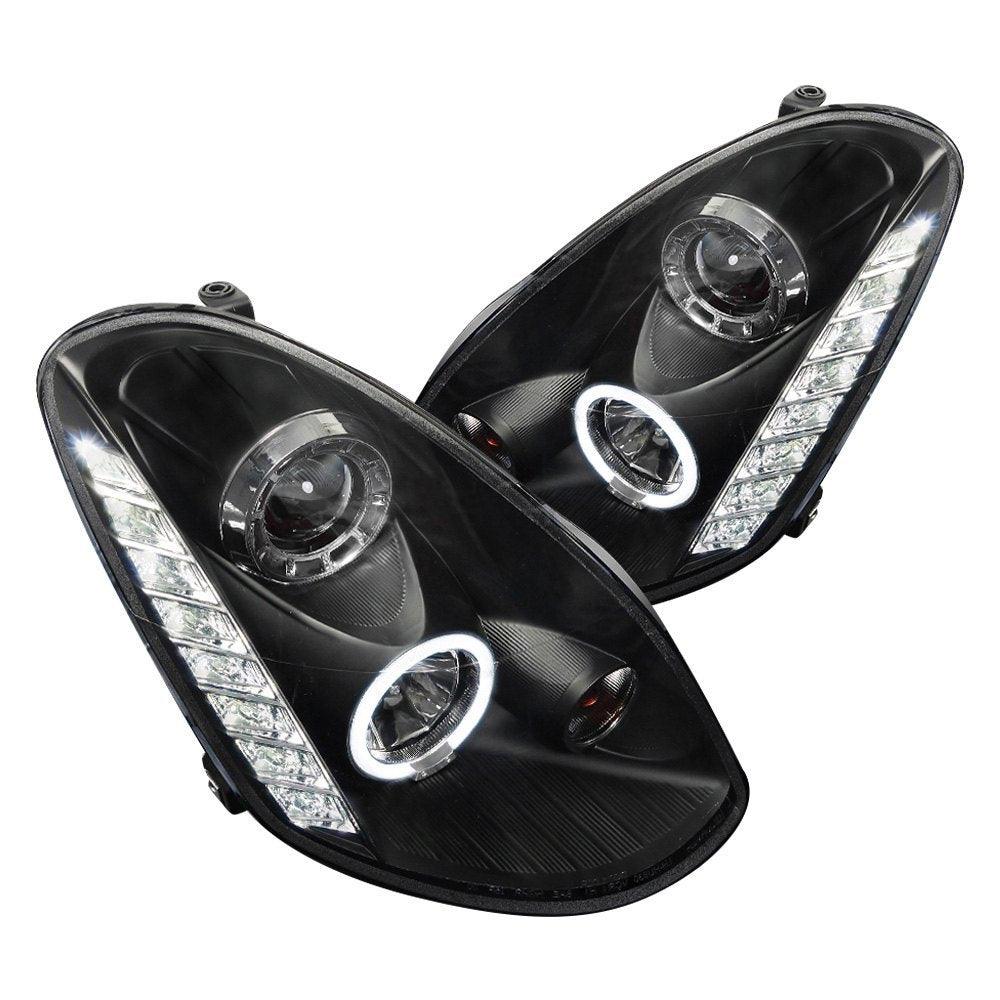 Projector Headlights Infiniti G35 Sedan (2005-2006) Halo w/ LED Strip - Black or Chrome - K2 Industries