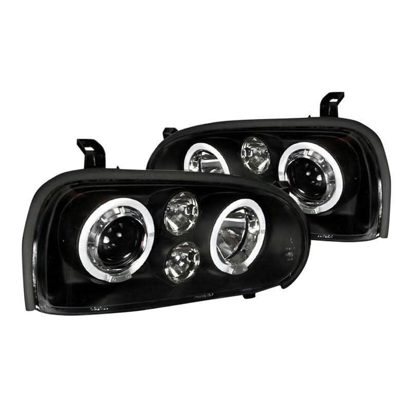 Spec-D Projector Headlights VW Golf MK3 / Cabrio (93-98) Halo LED - Black or Chrome
