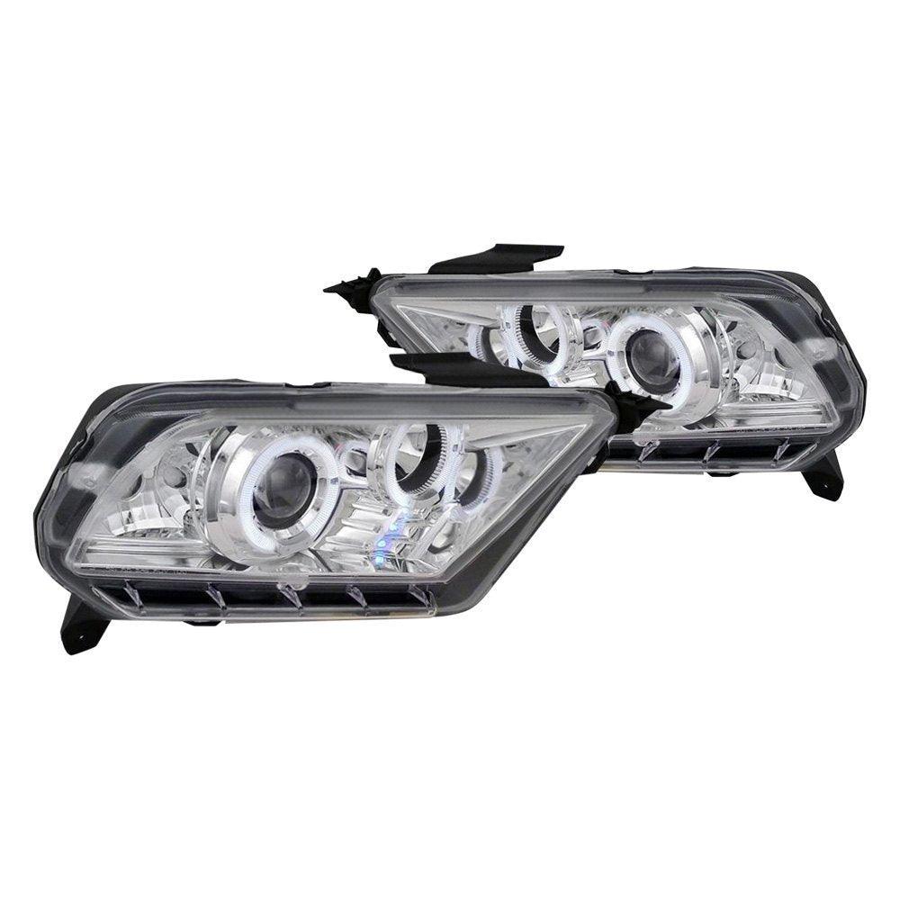 Spec-D Projector Headlights Ford Mustang (10-14) Dual Halo LED - Black or Chrome