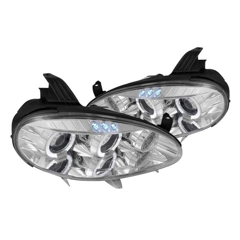 Spec-D Projector Headlights Mazda Miata NB (2001-2005) w/ LED Halo - Black / Chrome / Smoke