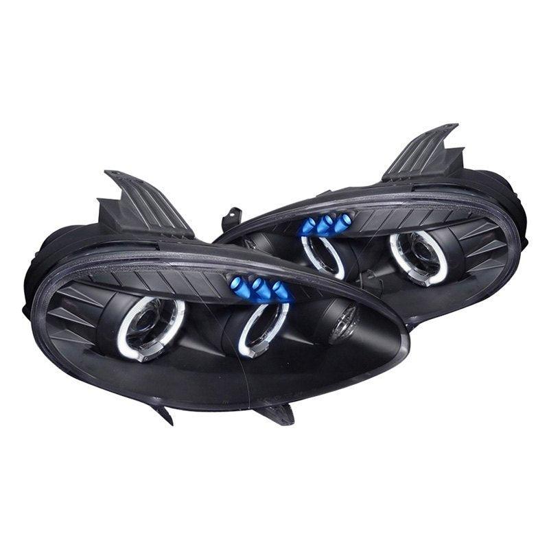 Spec-D Projector Headlights Mazda Miata NB (2001-2005) w/ LED Halo - Black / Chrome / Smoke