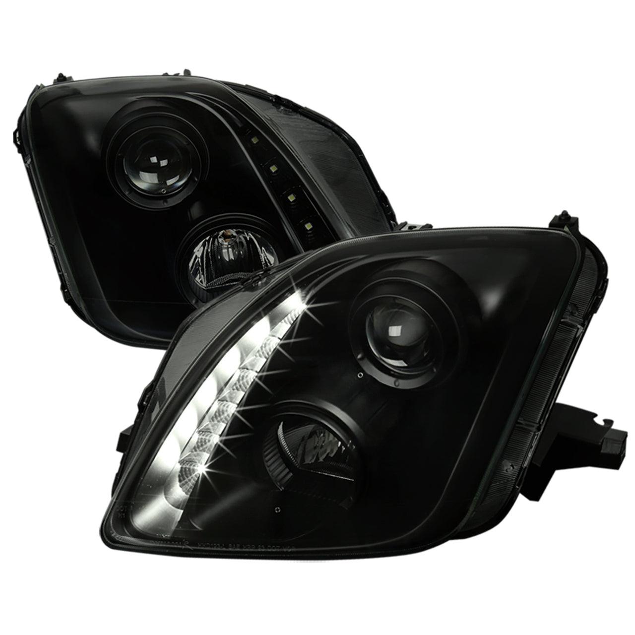 Spec-D Projector Headlights Honda Prelude (97-01) w/ LED Strip - Black / Tinted