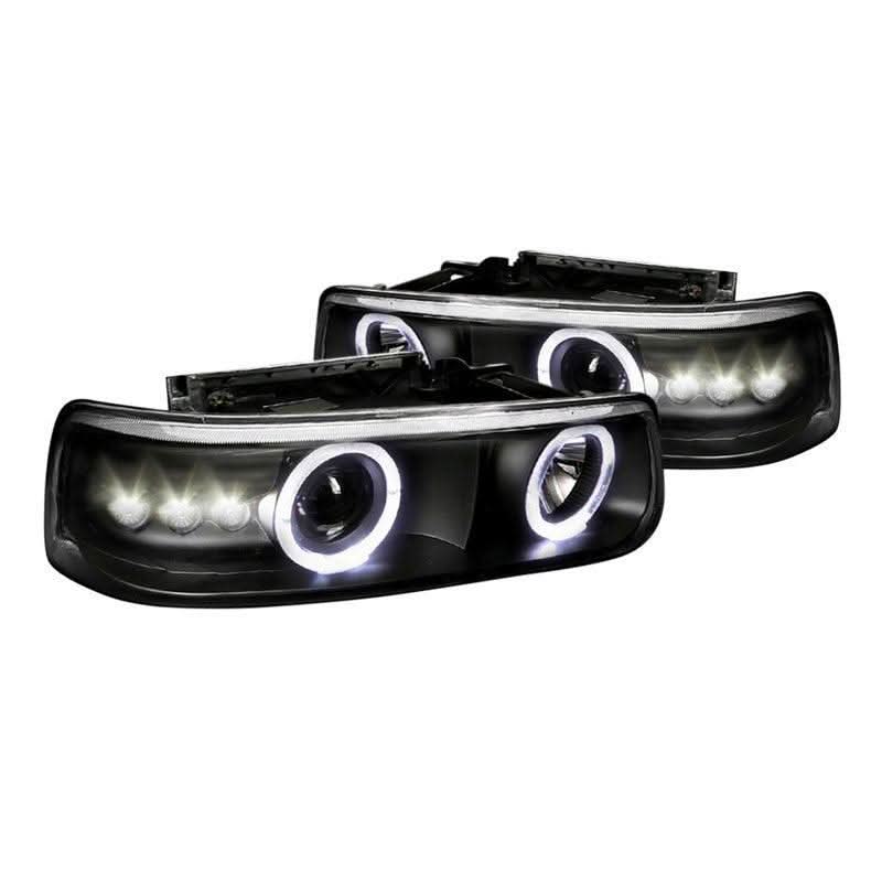 Spec-D Projector Headlights Chevy Silverado / Tahoe / Suburban (99-06) Black/Chrome Housing